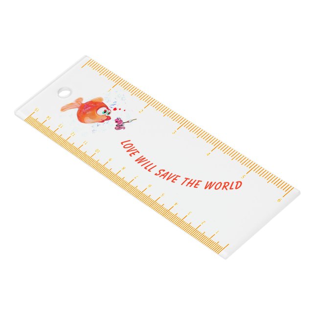Funny Fish and Worm Ruler - Custom Text (Angled)