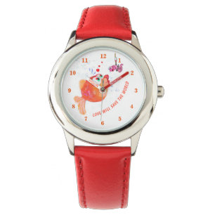 Funny Fish and Worm Watch - Custom Text