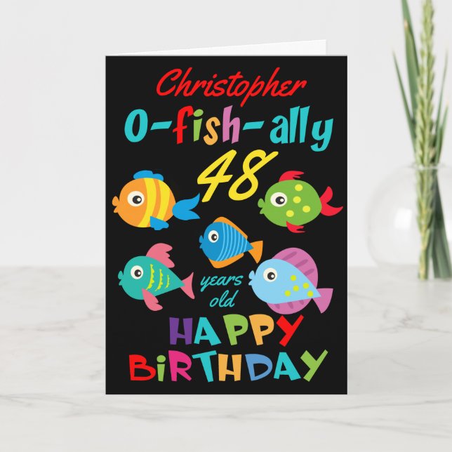 Funny Fish Any Age Birthday Card (Front)