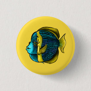 Funny Fish Aquatic Marine Under The Sea Kids Button