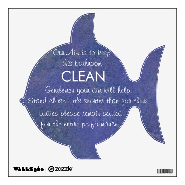 Funny Fish Bathroom Decal (Front)
