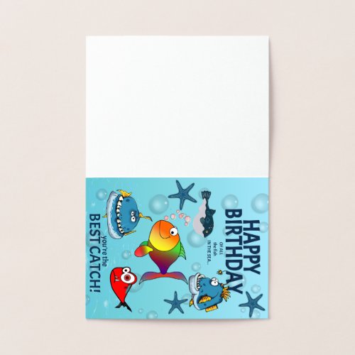 Funny Fish Birthday Foil Card