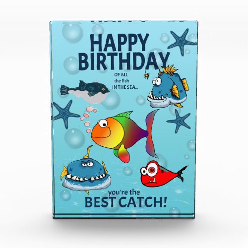 Funny Fish Birthday Photo Block