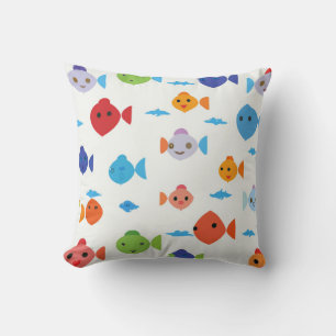 funny fish cartoon throw pillow