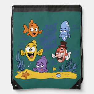 Funny Fish Characters Drawstring Bag