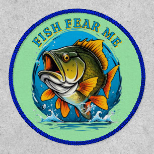 Funny Fish Fear Me Fisherman Sports Patch