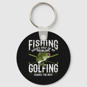 Funny Fish Golf Fishing Solves Half Of My Problems Keychain