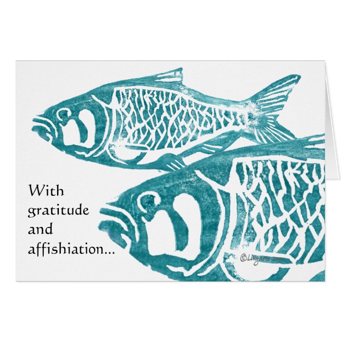 Funny Fish Gratitude Greetings Thank You Cards