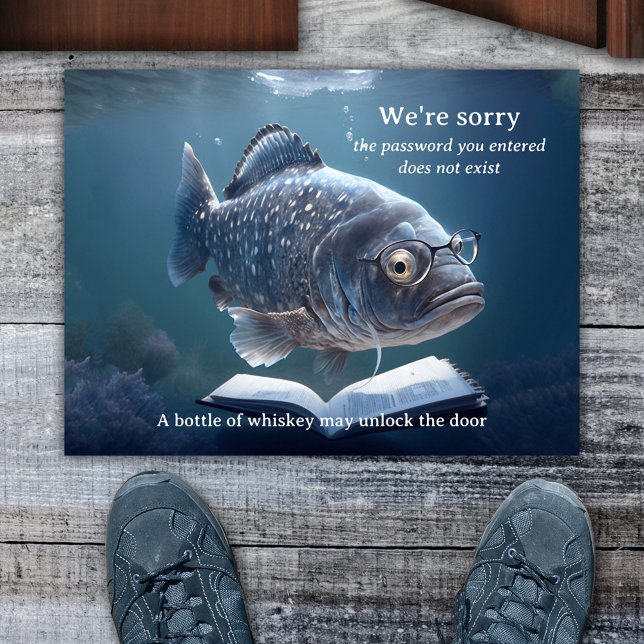 Funny Fish Humorous Nautical  Doormat (Creator Uploaded)