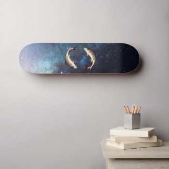 Funny Fish In Galaxy Skateboard by TheSillyHippy at Zazzle