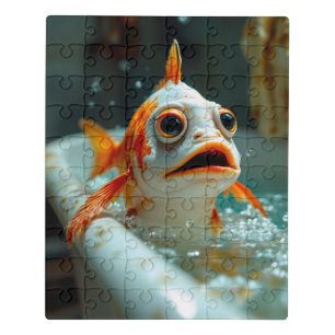 Funny fish in the bath jigsaw puzzle