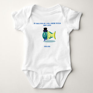 Funny fish joke baby bodysuit