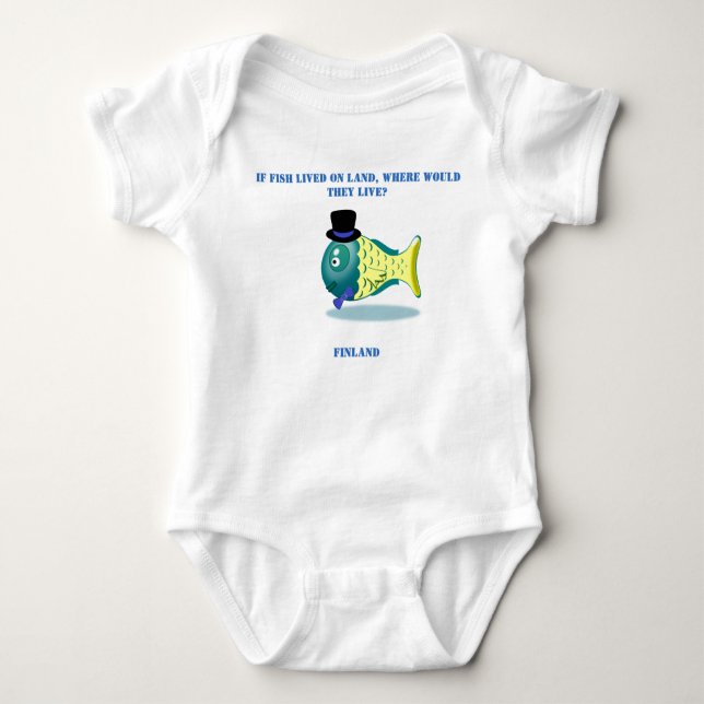 Funny fish joke baby bodysuit (Front)