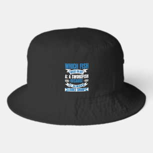 Funny fish joke word art  bucket hat