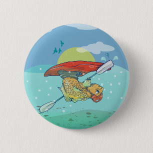 Funny fish kayaking button