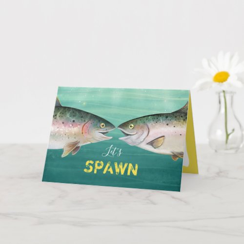 Funny Fish Monogram Hearts Valentines Day Card
