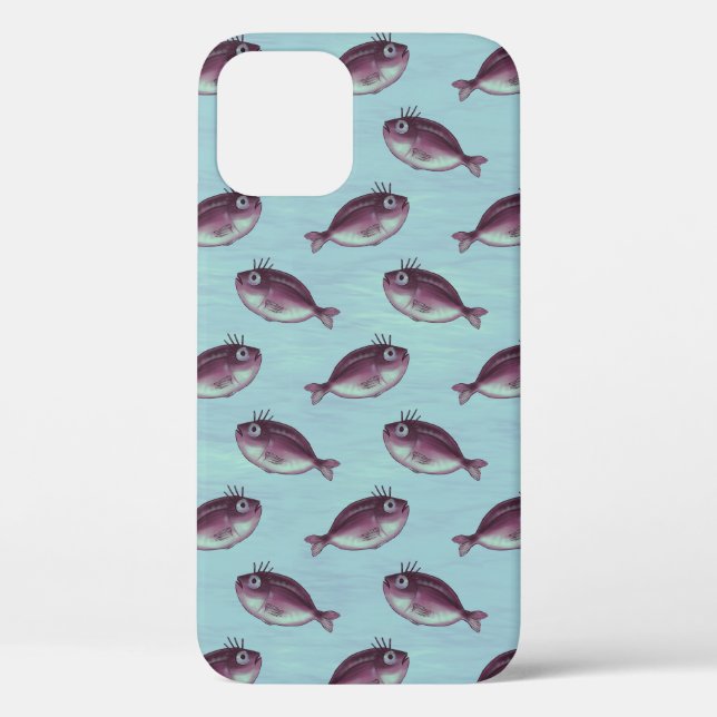 Funny Fish Pattern Sea Life Fisherman Case-Mate iPhone Case (Back)