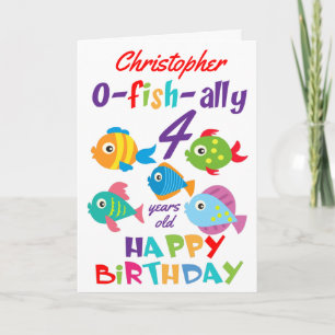 Funny Fish Personalized Any Age Birthday Card