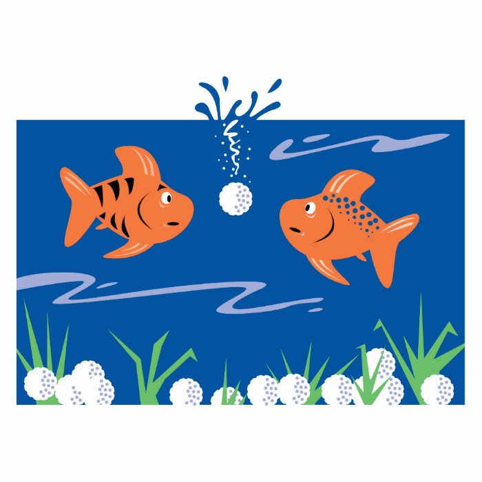 funny fish pondering golf balls underwater photo cut out