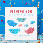Funny Fish Pun Happy Birthday Card<br><div class="desc">This funny fish pun birthday card features an assortment of illustrated fish and a playful message that reads "Fishing you a happy birthday." It's the perfect way to add a splash of fun to someone's special day. Personalize it with your own heartfelt message and signature to make it truly unique....</div>