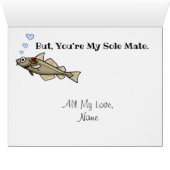 Funny Fish  Sole Mate Romantic Greeting Card (Inside Horizontal (Bottom))