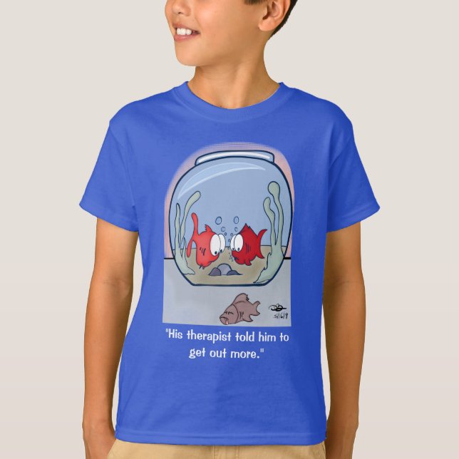 Funny Fish Story Boy's T-Shirt (Front)