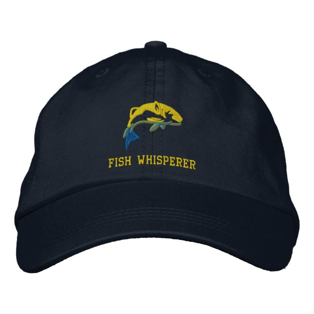 Funny Fish whisperer Fishermans Embroidered Baseball Cap (Front)
