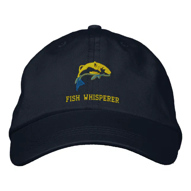 Funny Fish whisperer Fishermans Embroidered Baseball Cap | Zazzle