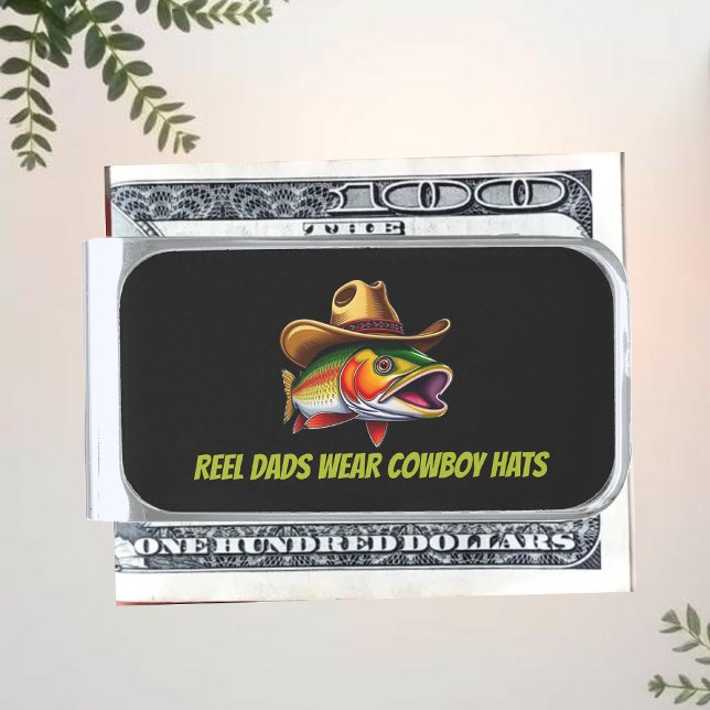 Funny Fish with a Cowboy Hat- Silver Finish Money Clip (Fathers Day Funny Fish with a Cowboy Hat- Silver Finish Money Clip )