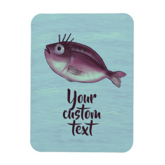 Funny Fish With Fancy Eyelashes Custom Text Magnet