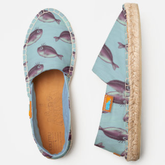 Funny Fish With Fancy Eyelashes Pattern Espadrilles
