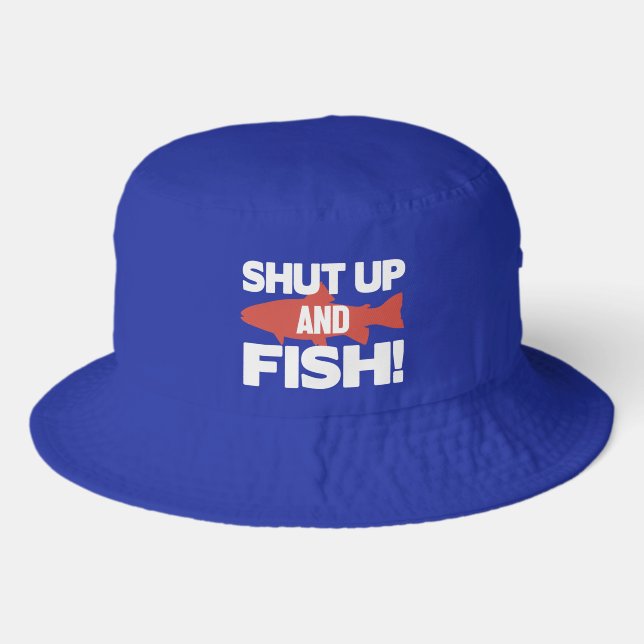 Funny fish word art  bucket hat (Front)