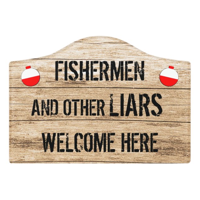 Funny Fisherman and Other Liars Fishig Door Sign (Small Crest Front)