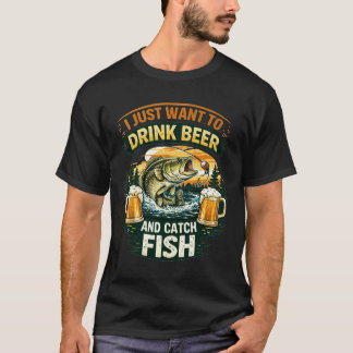 Funny Fisherman Beer Lover Fishing Humor T-Shirt