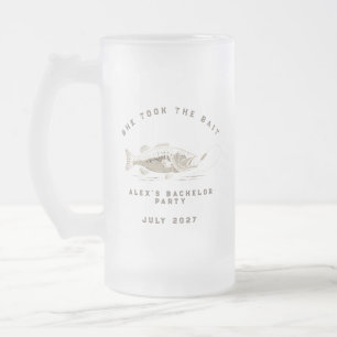 Funny Fisherman Custom Fishing Bachelor Party Frosted Glass Beer Mug