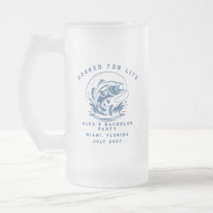 Funny Fisherman Custom Fishing Bachelor Party Frosted Glass Beer Mug