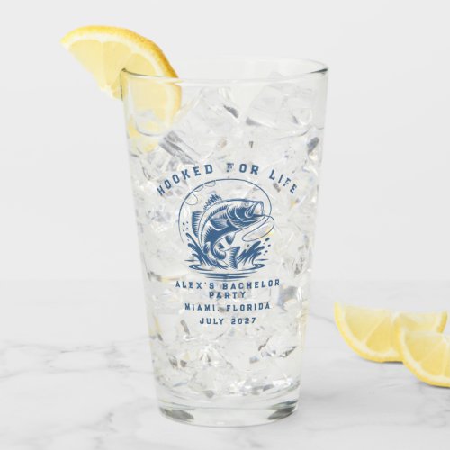 Funny Fisherman Custom Fishing Bachelor Party Glass
