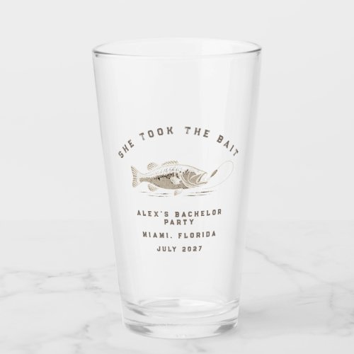 Funny Fisherman Custom Fishing Bachelor Party Glass