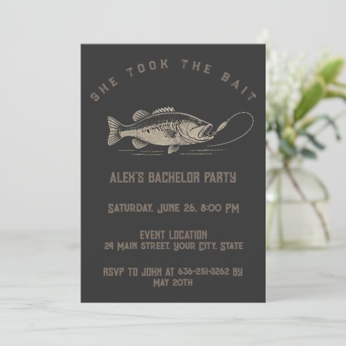 Funny Fisherman Custom Fishing Bachelor Party Invitation