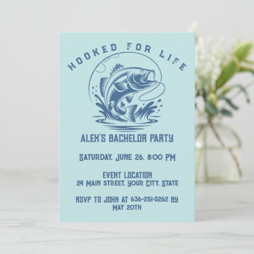 Funny Fisherman Custom Fishing Bachelor Party Invitation