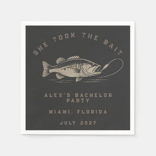 Funny Fisherman Custom Fishing Bachelor Party Napkins