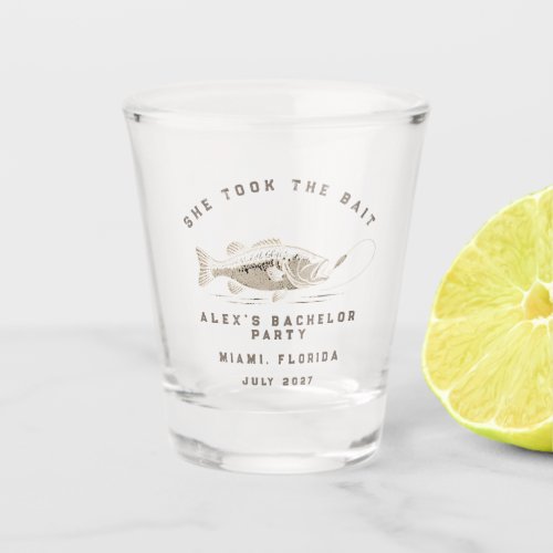 Funny Fisherman Custom Fishing Bachelor Party Shot Glass