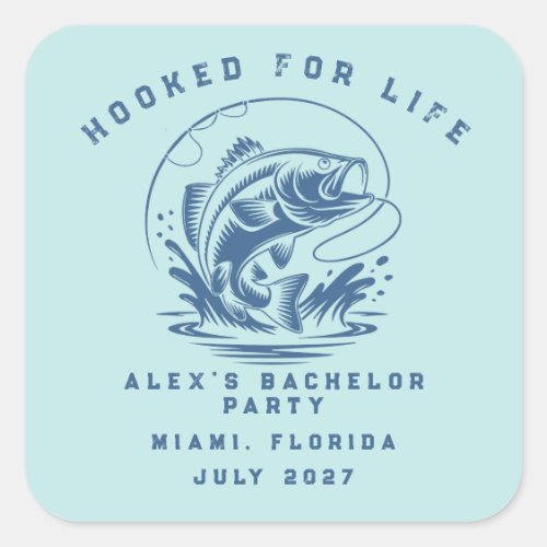 Funny Fisherman Custom Fishing Bachelor Party Square Sticker