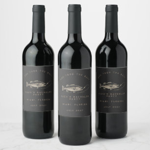 Funny Fisherman Custom Fishing Bachelor Party Wine Label
