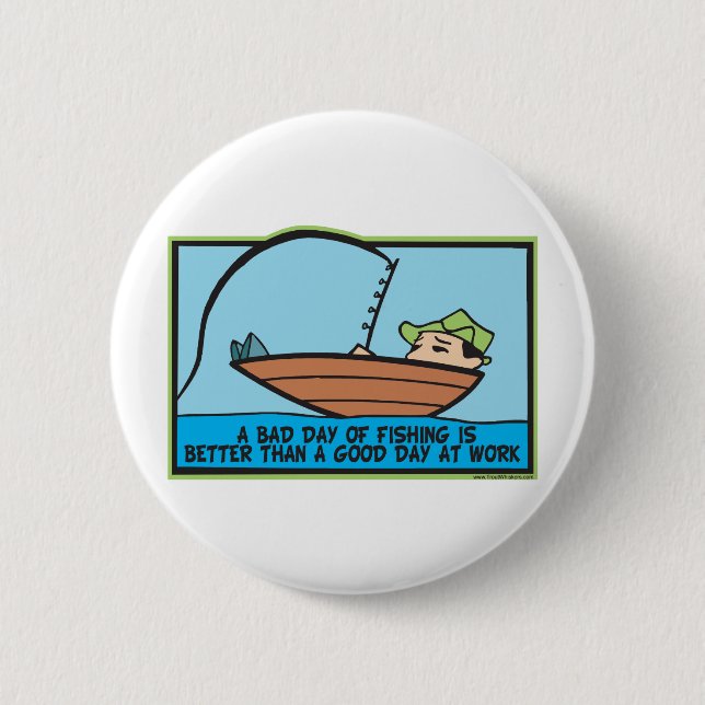 Funny Fisherman's Pinback Button (Front)