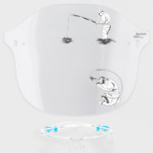 Funny Fishermen Fishing Trout Fish Hook Face Shield (Front w/Glasses)