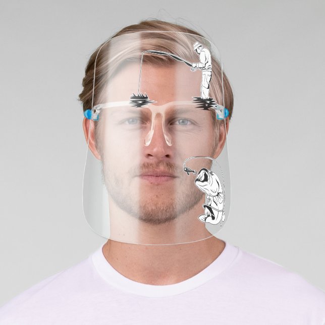 Funny Fishermen Fishing Trout Fish Hook Face Shield (Insitu)