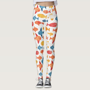 Funny Fishes Colorful Pattern Leggings