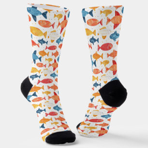 Funny Fishes Colorful Pattern Socks