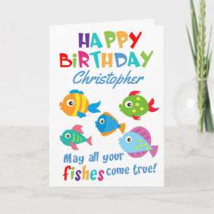 Funny Fishes Personalized Birthday Card